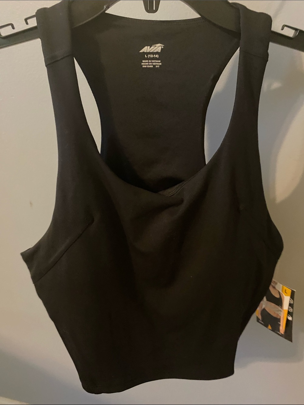 Avia Black Racerback Crop Tank Top